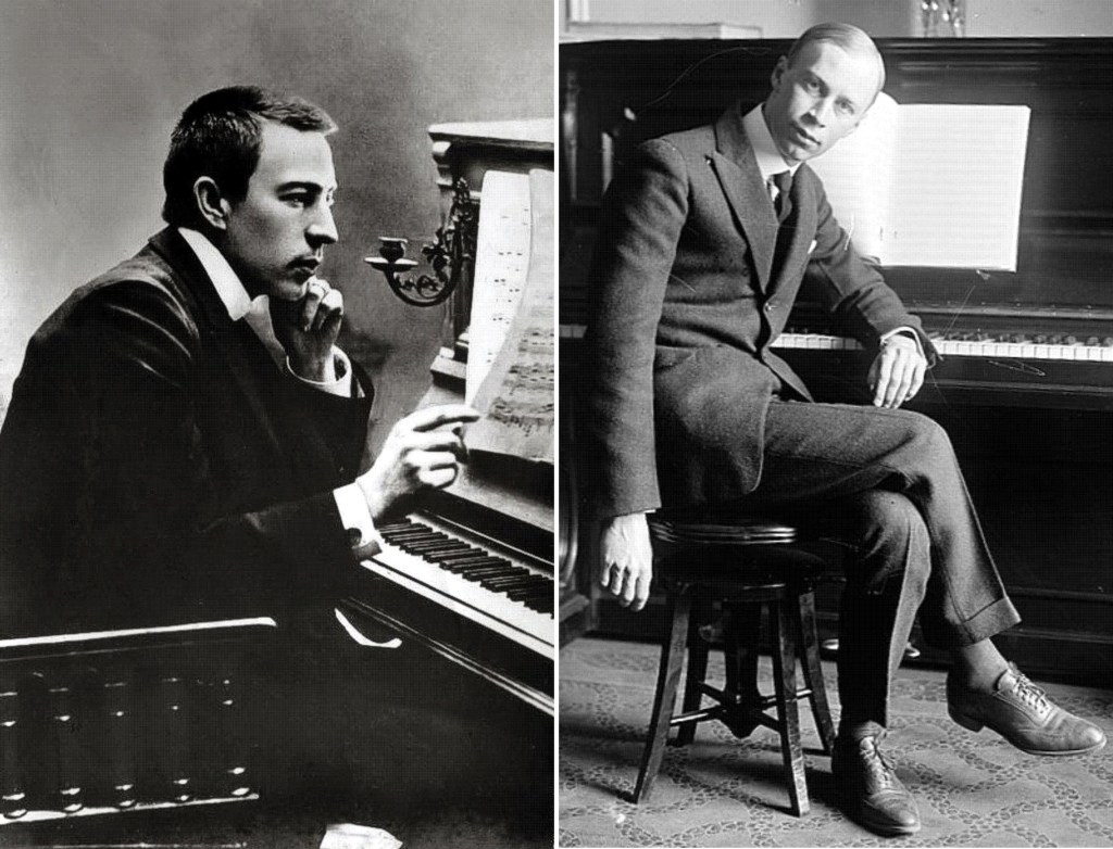 Sergei Rachmaninov (left) and Sergei Prokofiev