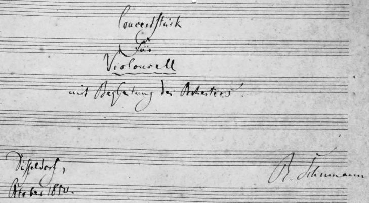 Robert Schumann: Cello Concerto Title Page